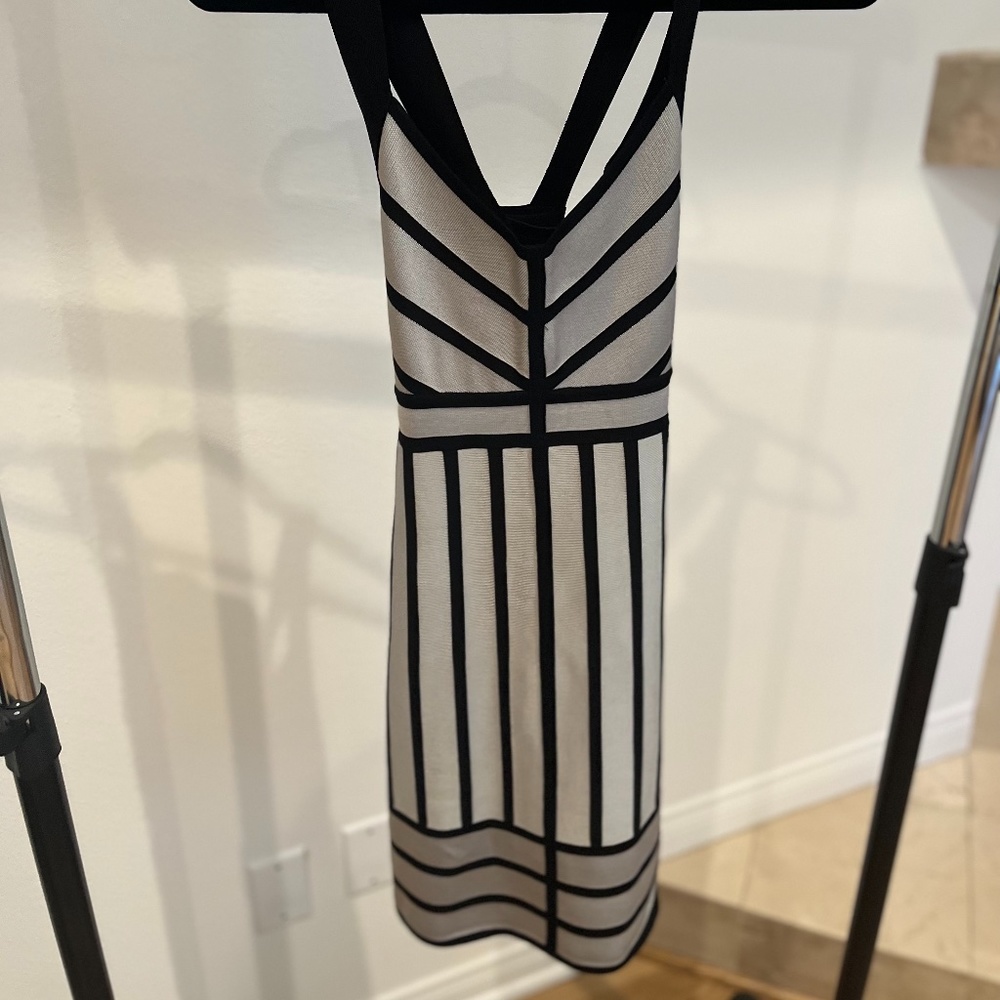 French Connections Black and Grey Dress